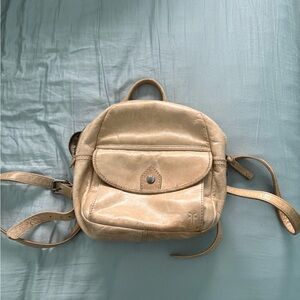 Frye Tan Leather Backpack